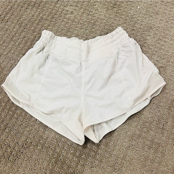 Lulu Lemon White Hotty Hot High Rise Shorts - Picture 2 of 5